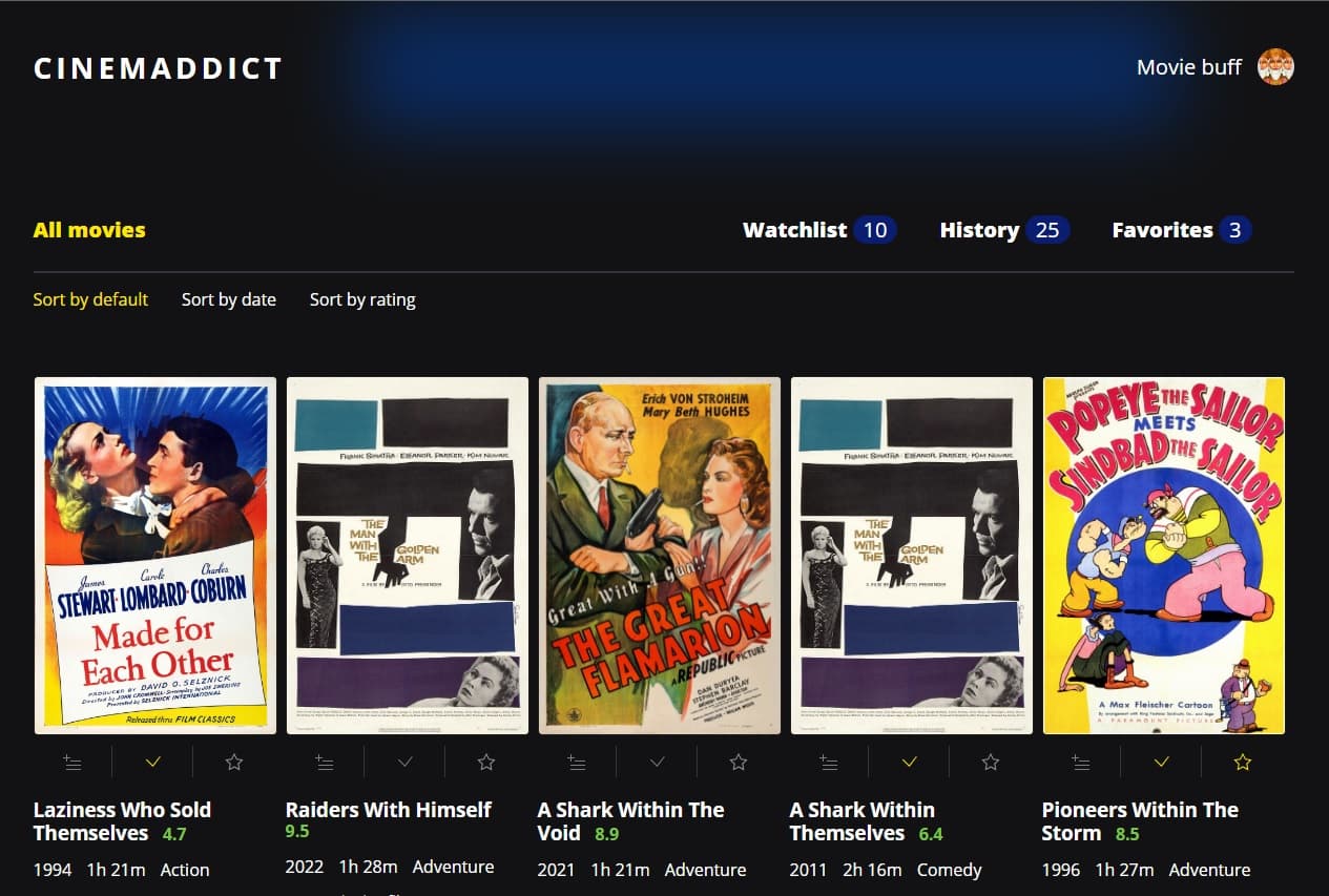 Проект «Киноман» от HTML Academy